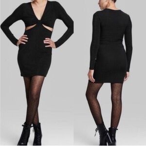 Wild Fable Black Shimmer Cutout Mini Dress XL